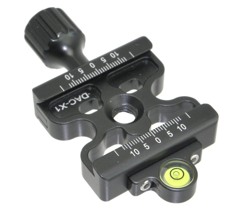 Desmond Skeleton Clamp Desmond DAC-X1 50mm QR Lightweight w Bubble Level 3/8" w 1/4" Adapter Arca Compatible for Tripod Head - Image 2